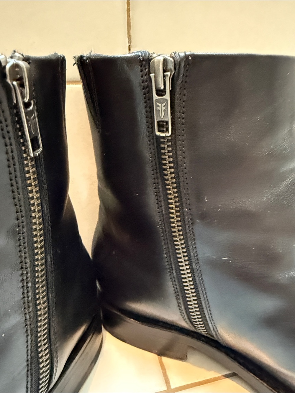 Frye Black Leather Ankle Booties - Picture 6 of 9